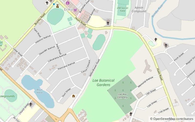 Lae Botanic Gardens location map