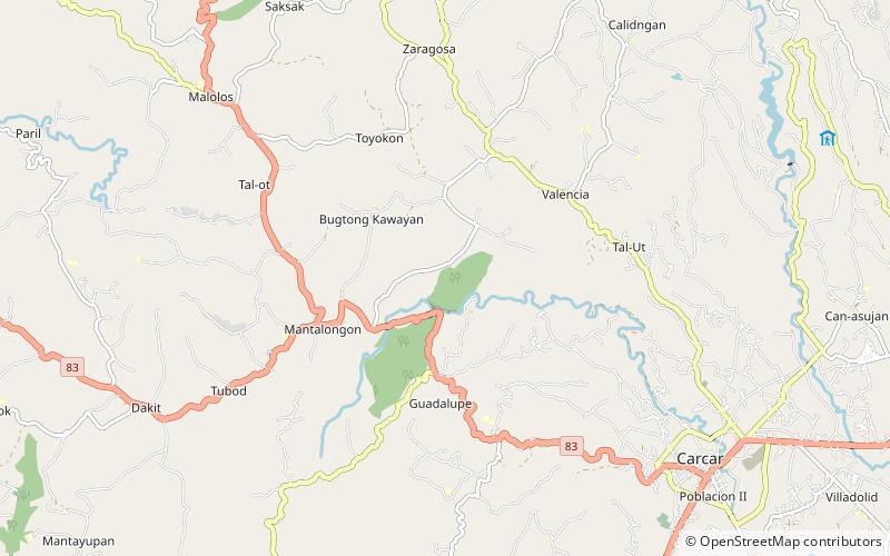 Guadalupe Mabugnao Mainit Hot Spring National Park location map