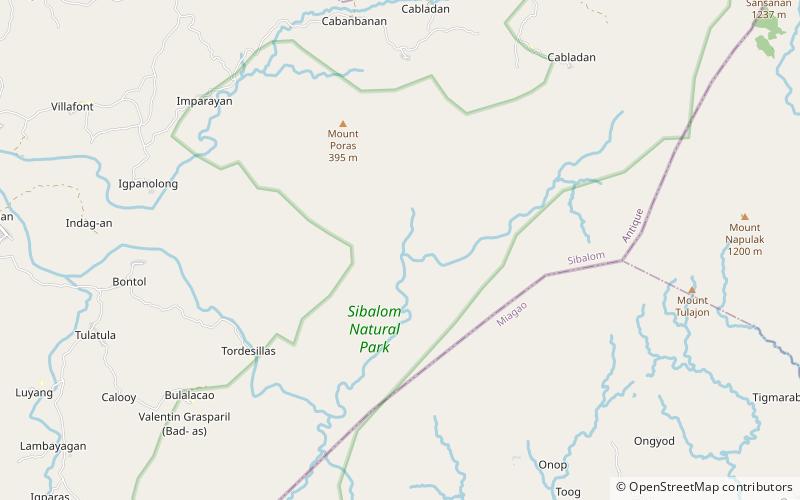 mount porras sibalom natural park location map