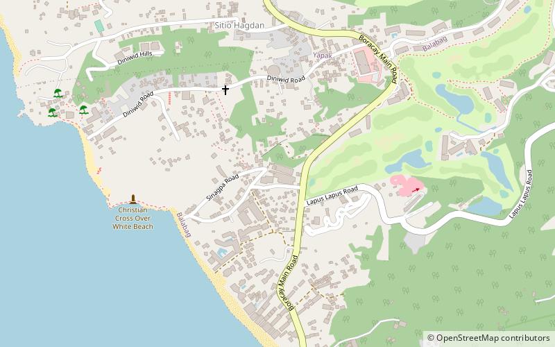 diniwid beach road boracay location map