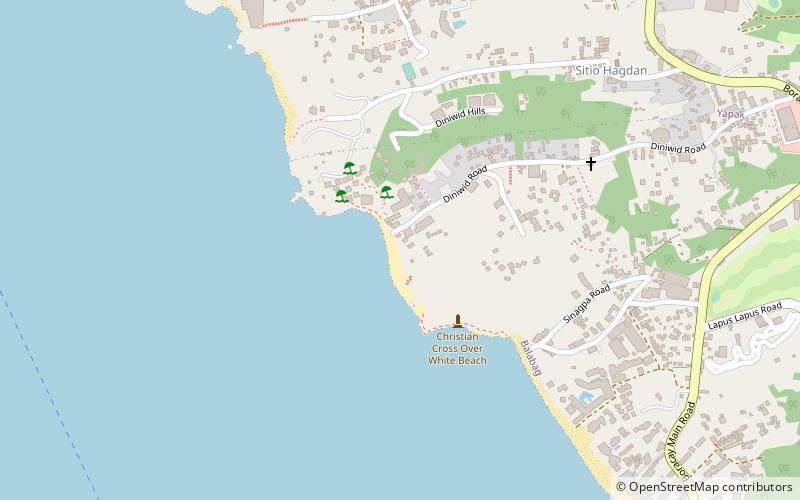 diniwid beach boracay location map