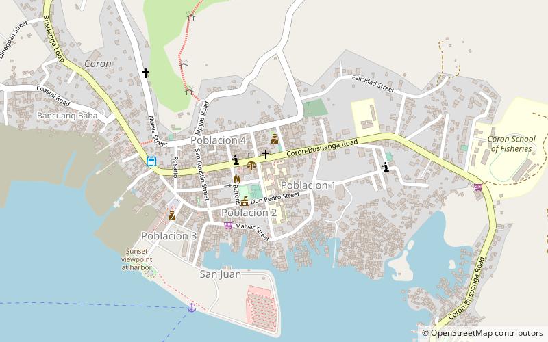 san agustin church coron location map