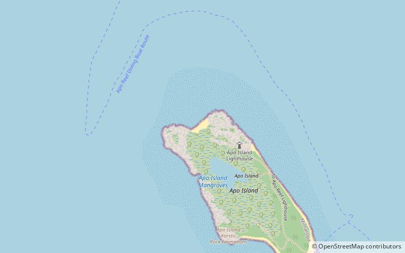 apo reef light apo island location map