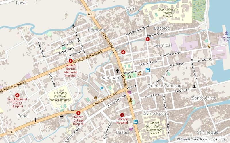 Tabaco Church location map