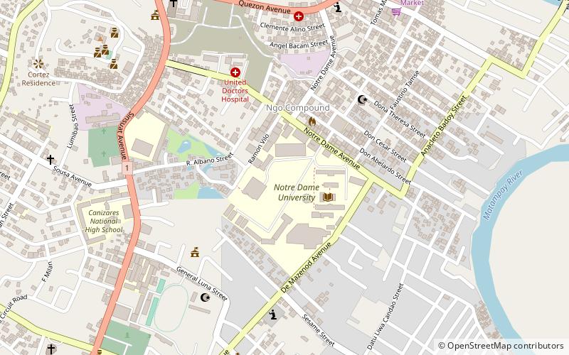 Notre Dame University location map
