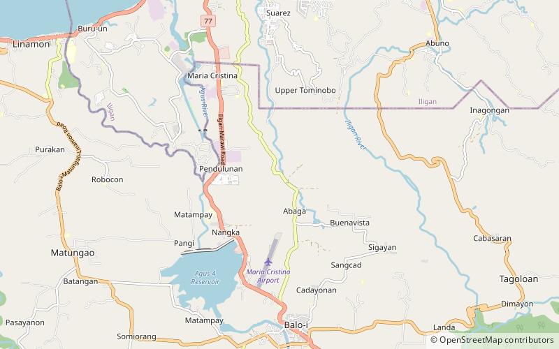 Abaga Falls location map