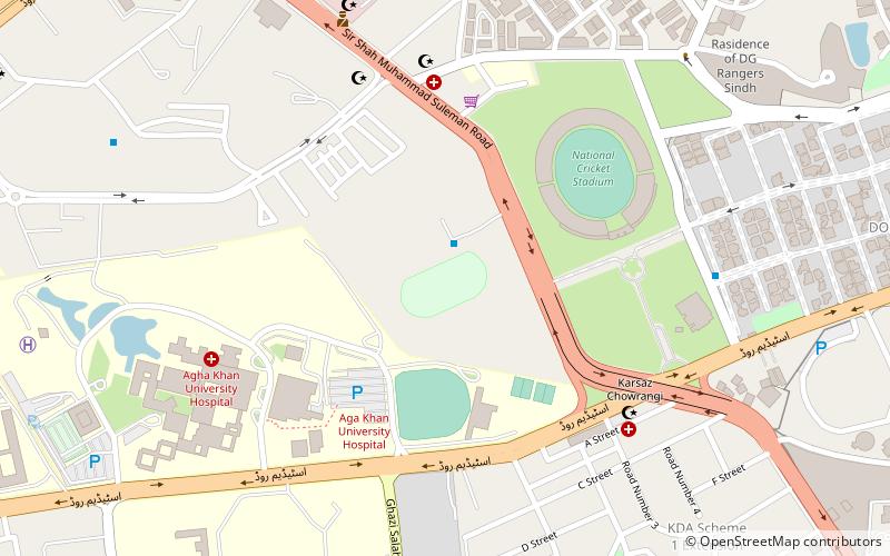 estadio de futbol d h a karachi location map