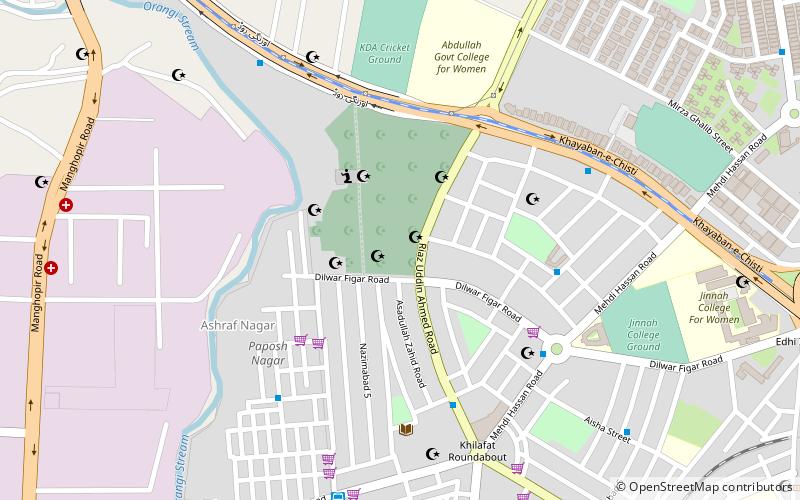 paposh nagar graveyard karachi location map