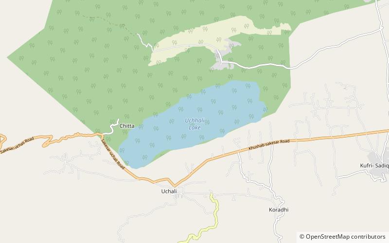 uchhali lake location map