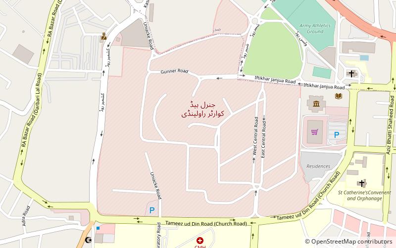 general headquarters rawalpindi location map