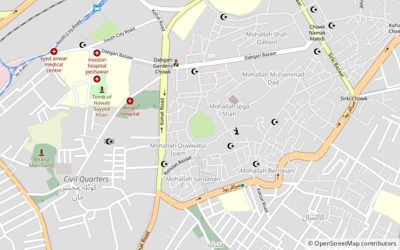 dabgari garden peshawar location map