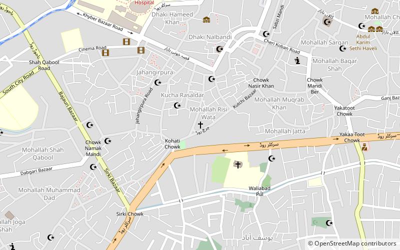 all saints church peshawar location map
