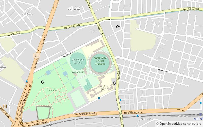 Arbab Niaz Stadium location map