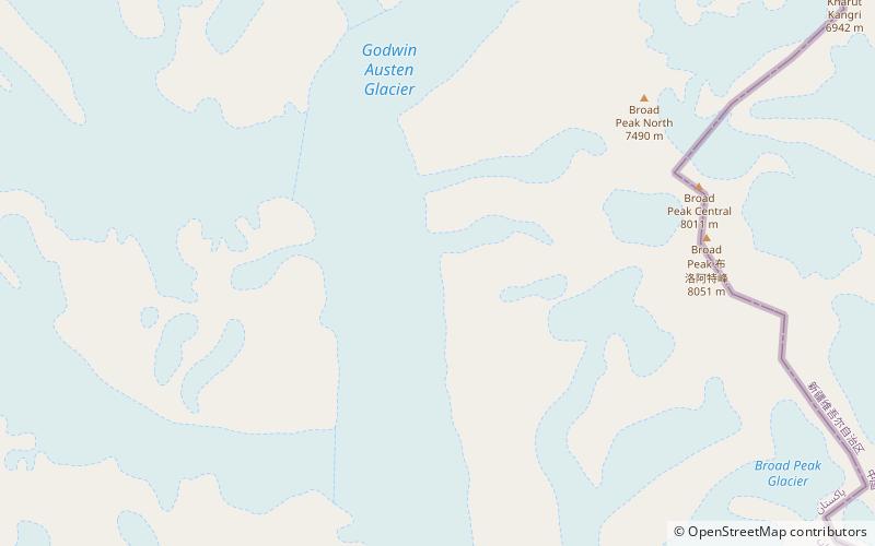 Godwin-Austen Glacier location map