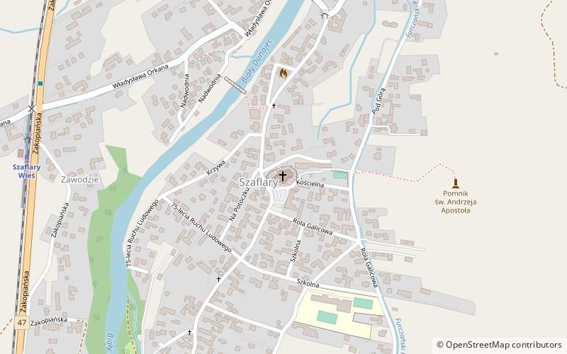 Kościół pw. Świętego Andrzeja Apostoła w Szaflarach location map