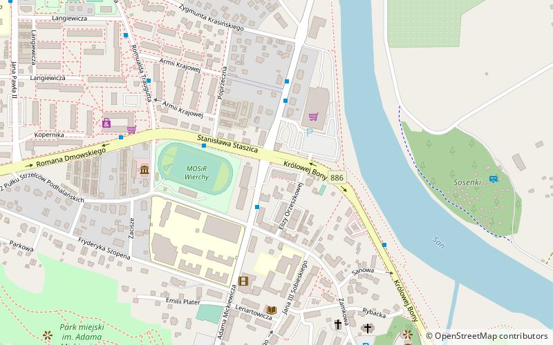 czerwona torebka sanok location map