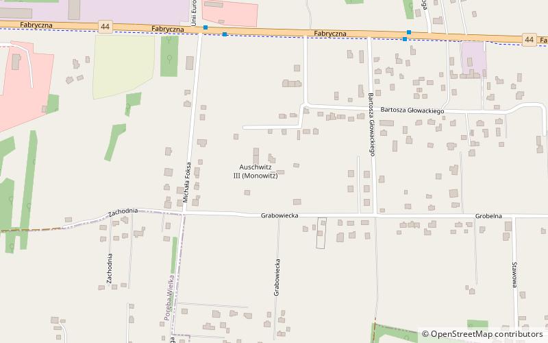 Auschwitz Monowitz location map