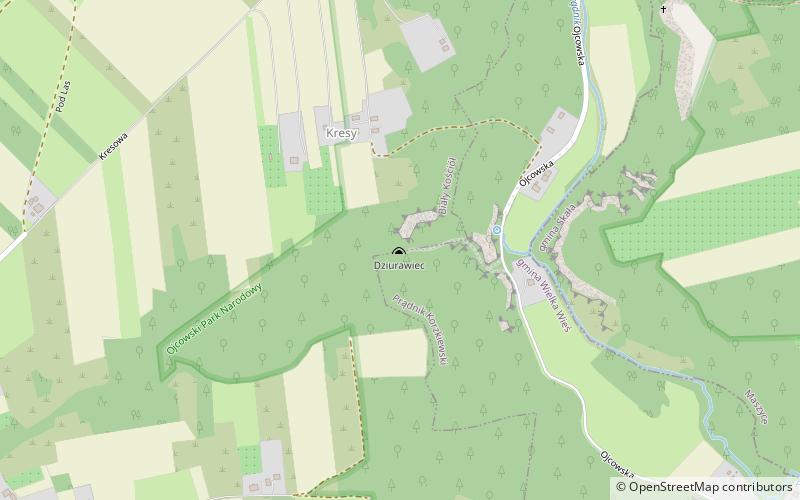 dziurawiec ojcowski park narodowy location map