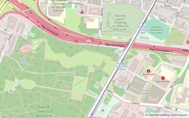 Fallschirmsprungturm Katowice location map
