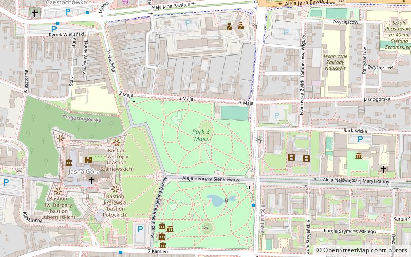 Parki podjasnogórskie location map