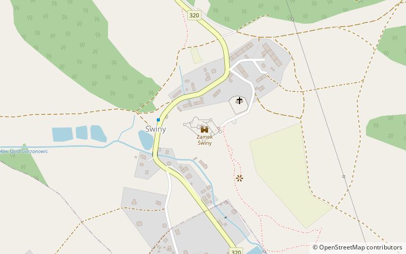 Świny Castle location map