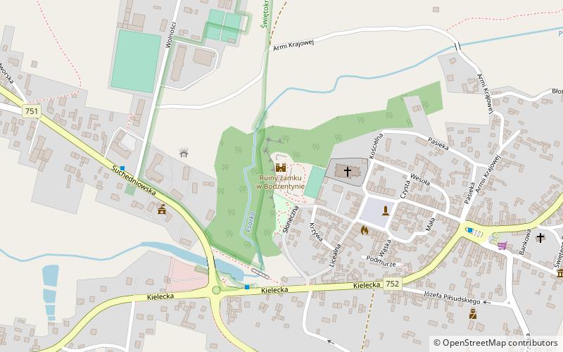 Bodzentyn Castle location map