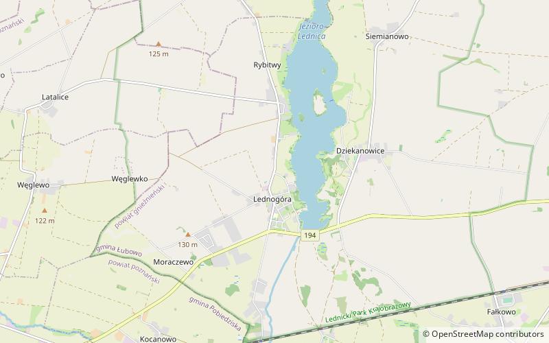 parc naturel du lac lednica dziekanowice location map
