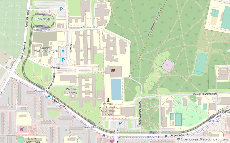 Nicolaus Copernicus University Library location map