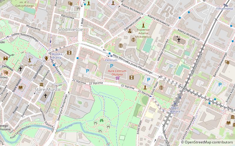aura centrum olsztyn location map