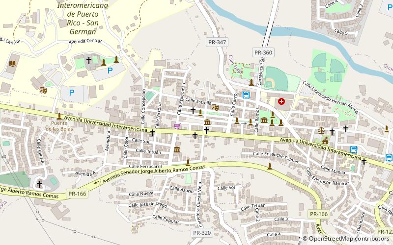 San Germán Historic District location map