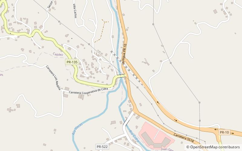 Las Cabañas Bridge location map