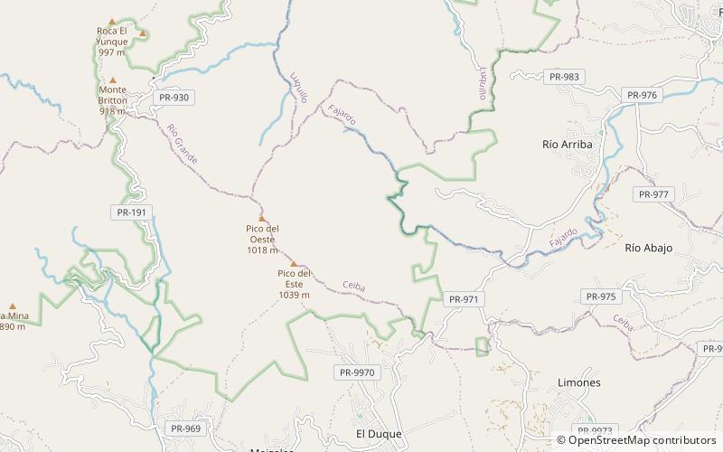 rio abajo el yunque national forest location map