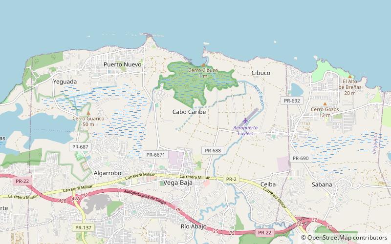 cabo caribe vega baja location map