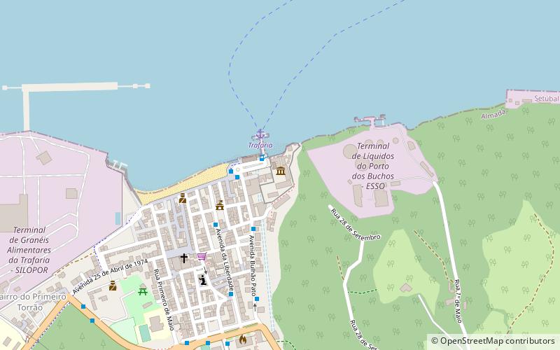 fort of trafaria costa de caparica location map