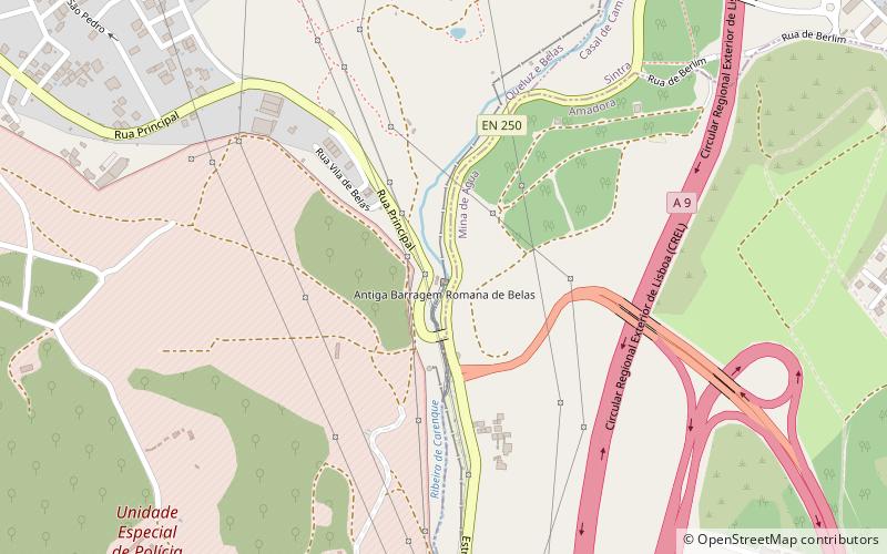 Barrage romain de Belas location map