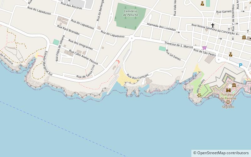 praia do porto de areia sul peniche location map