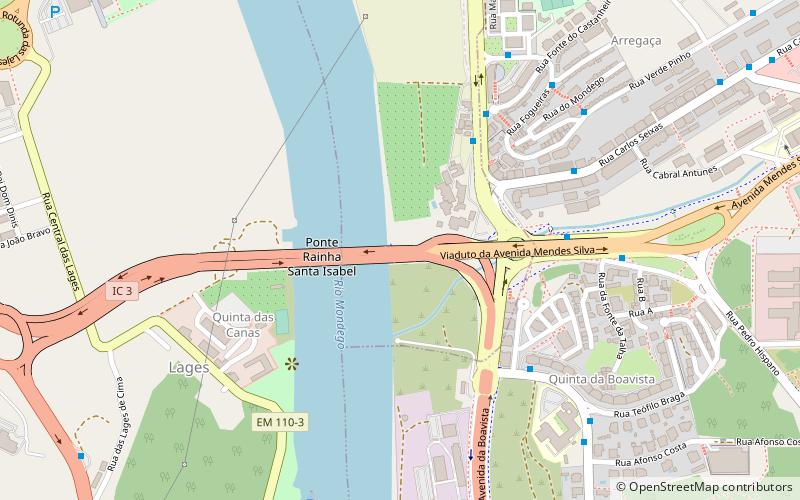 Rainha Santa Isabel Bridge location map