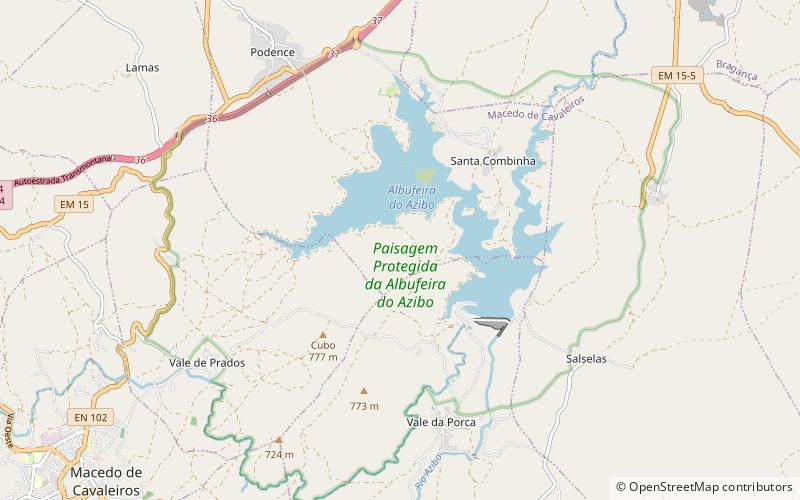Azibo Reservoir Protected Landscape location map