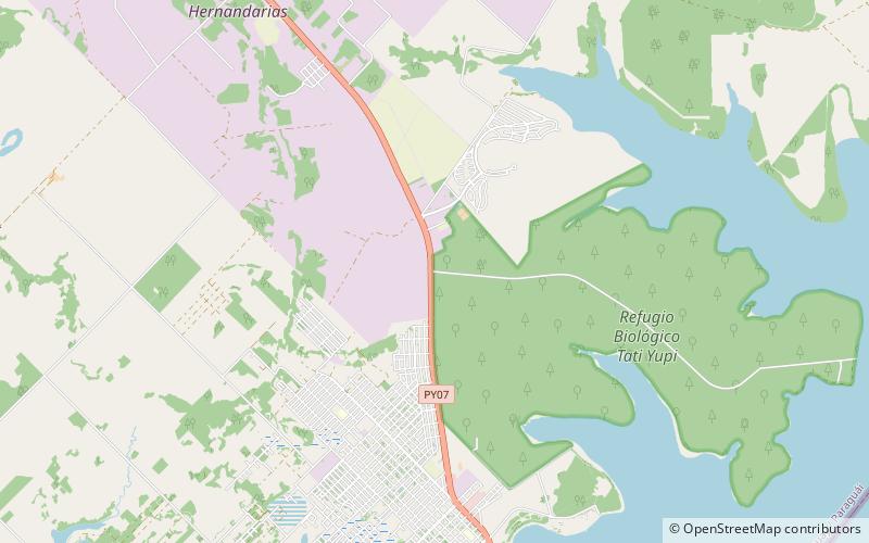 refugio biologico tati yupi hernandarias district location map