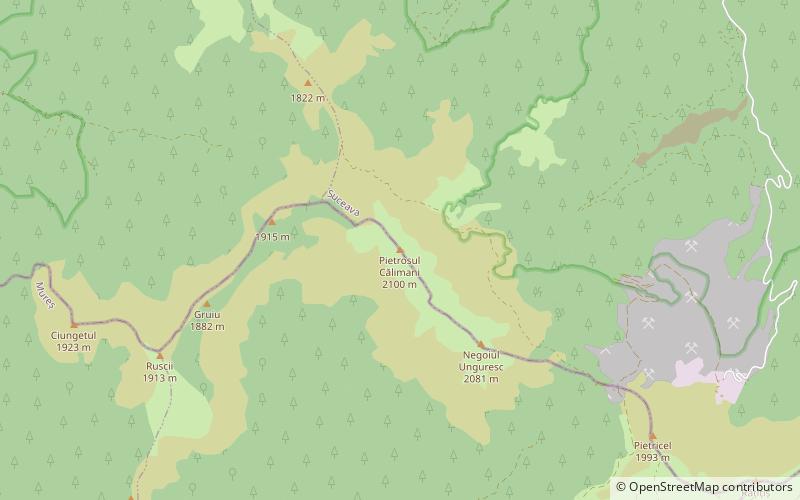 Pietrosu Peak location map