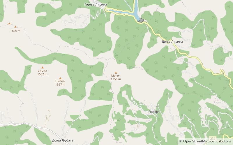 Gloška planina location map