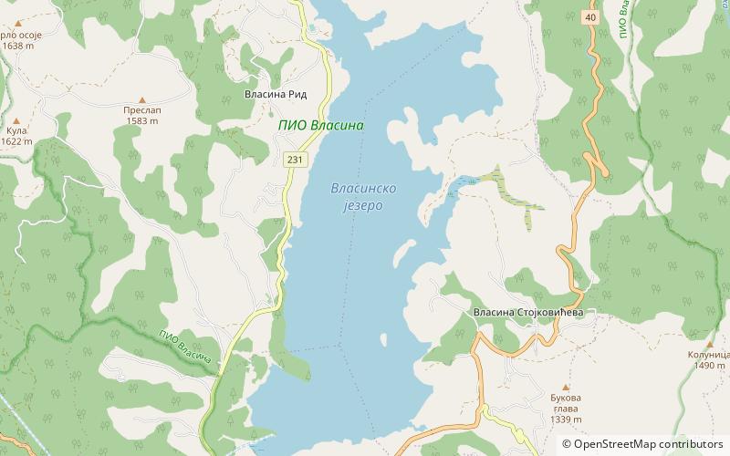 Vlasina Lake location map