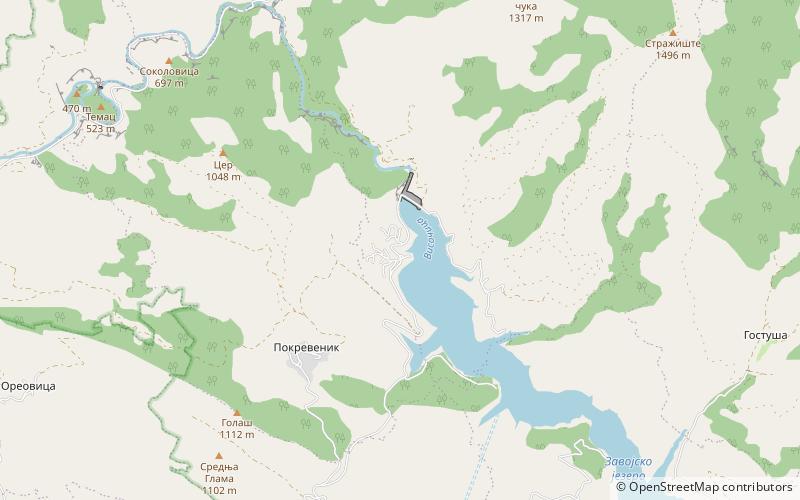 Zavoj Lake location map