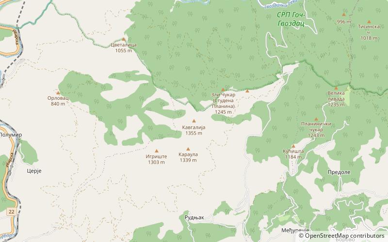 Studena planina location map