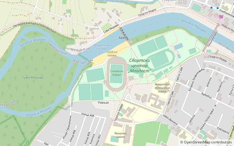 Čačak Stadium location map