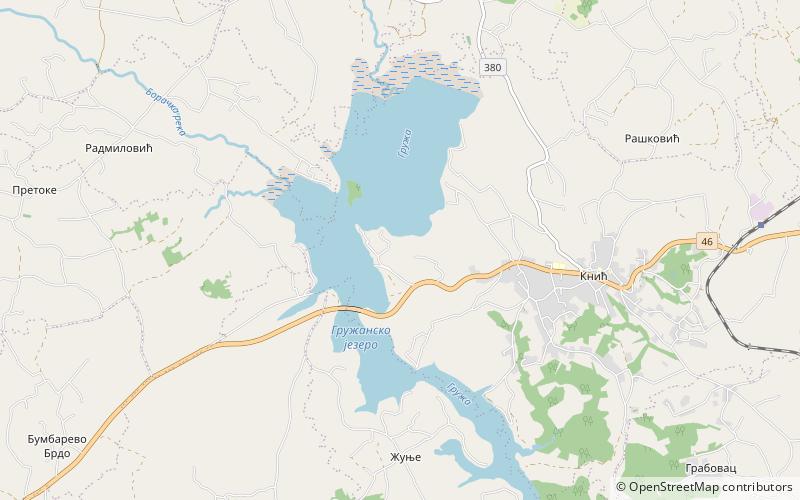 Gruža Lake location map