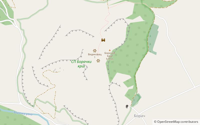 Borač Fortress location map