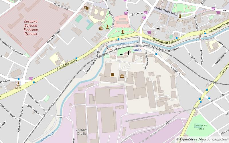 knezev arsenal kragujevac location map