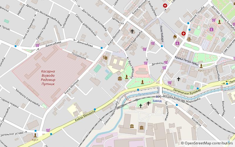 konak kneza mihaila kragujevac location map