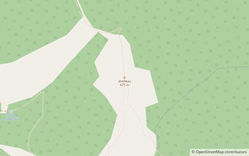 jezevac mountain location map